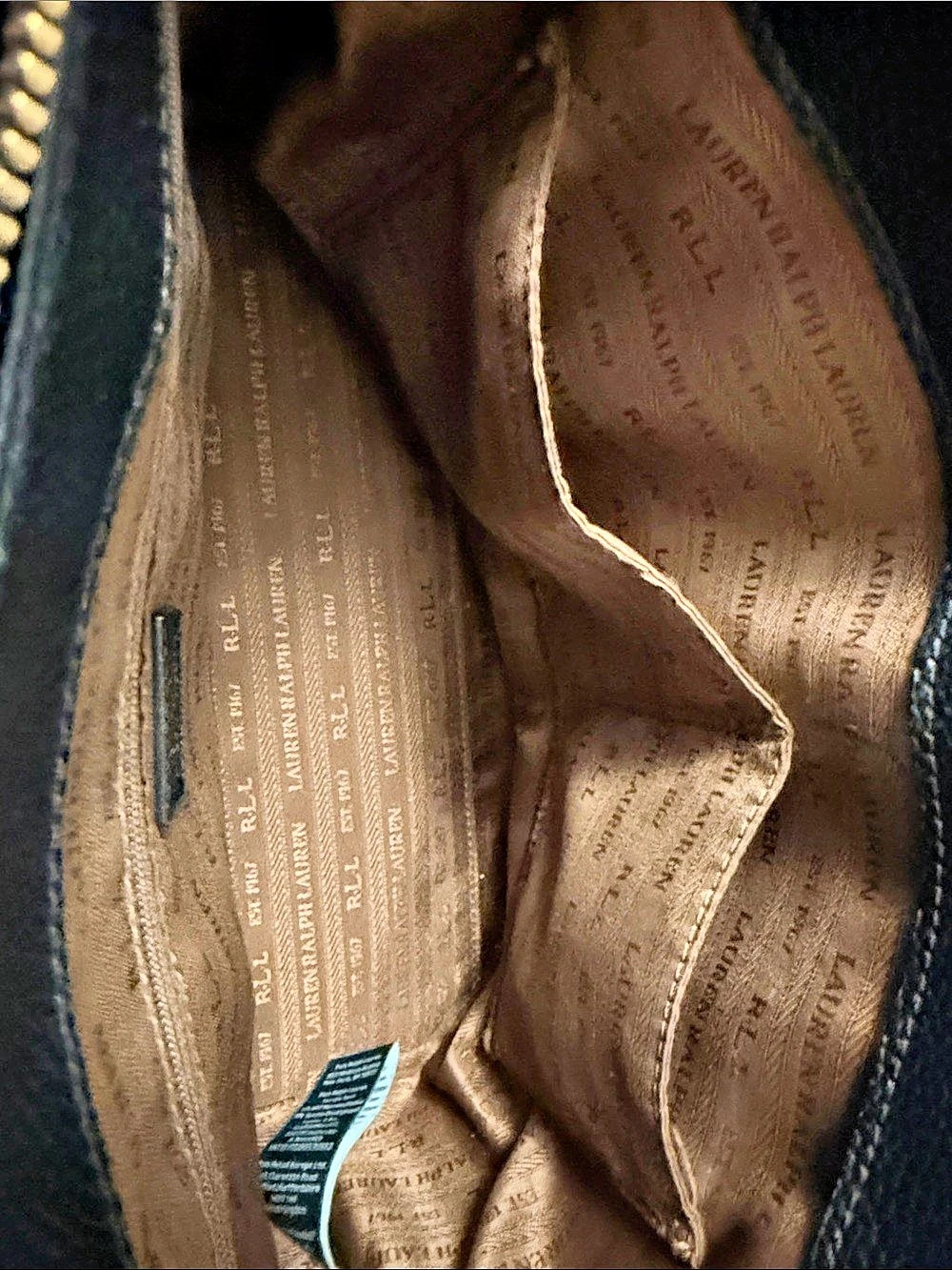 Ralph Lauren RL Logo Tote Black Tote with Tassel Like New - Picture 10 of 10